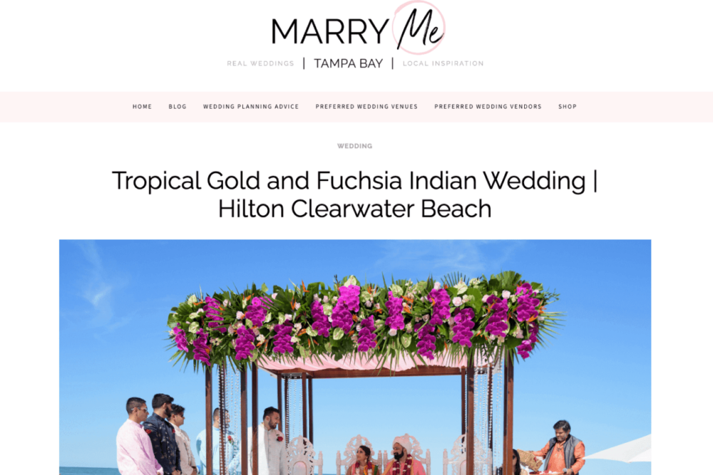 Tropical Clearwater Indian Wedding