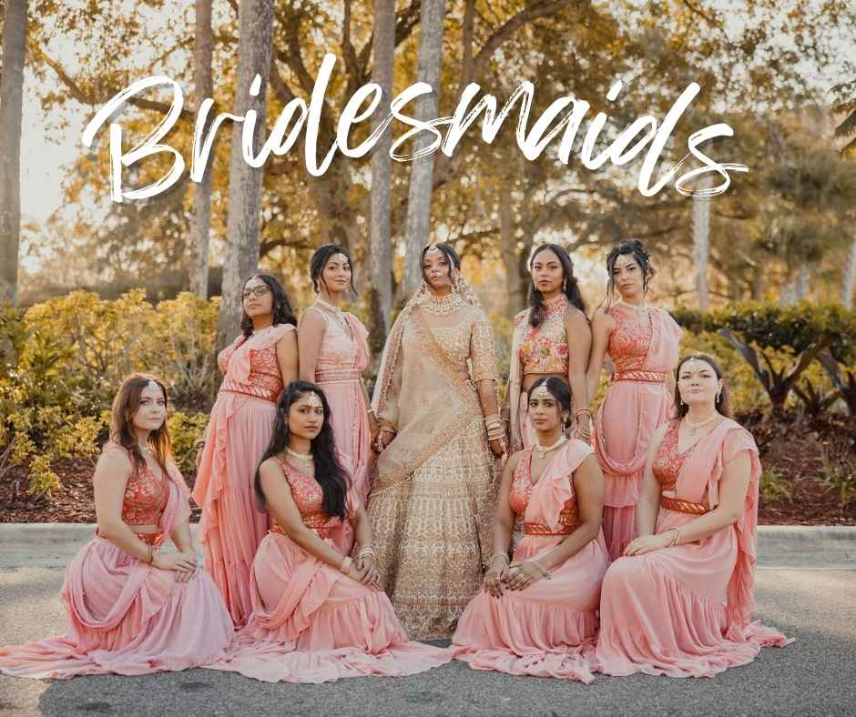 Indian Wedding Bridesmaids in pink